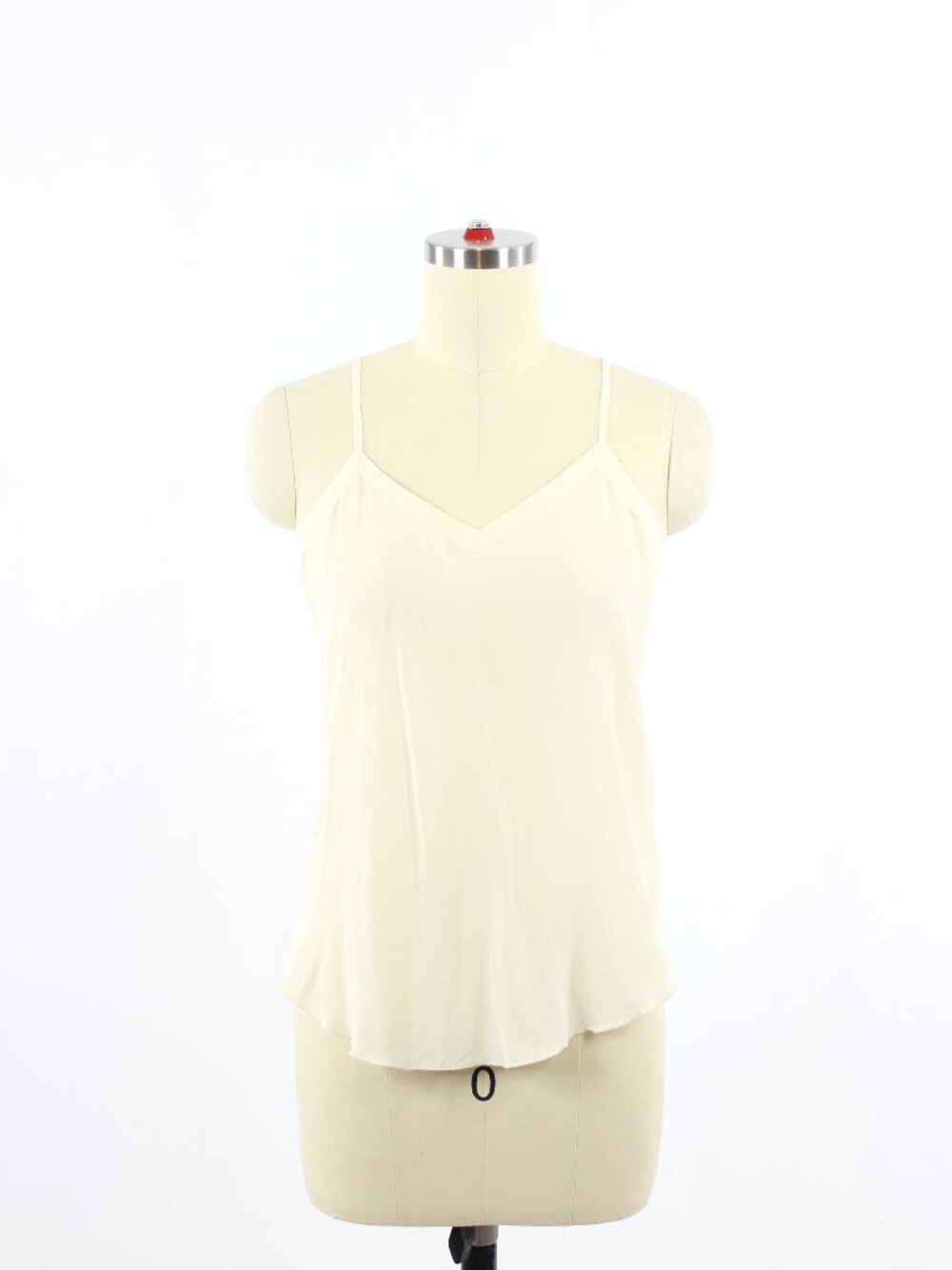 NWT CHASER Vanilla Ivory 100% Crepe V-neck Cowl Back Camisole Tank, Size XS